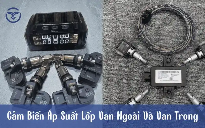 Cảm biến áp suất lốp van trong và van ngoài