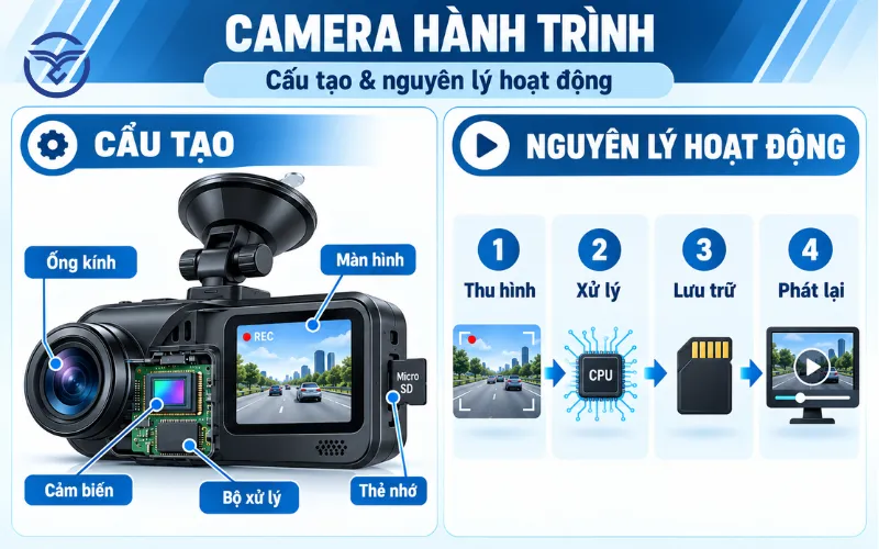 Cấu tạo và nguyên lý hoạt động của camera hành trình ô tô