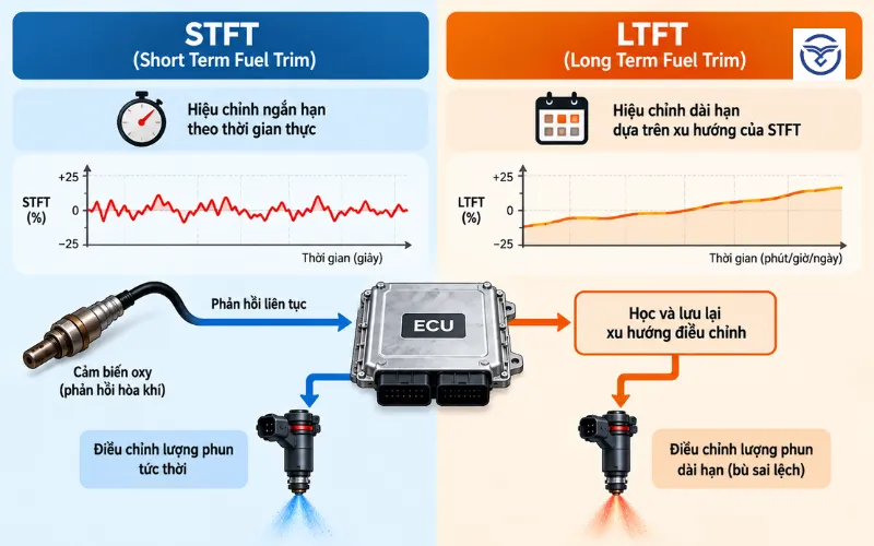 Fuel Trim dương hoặc âm nói lên điều gì?
